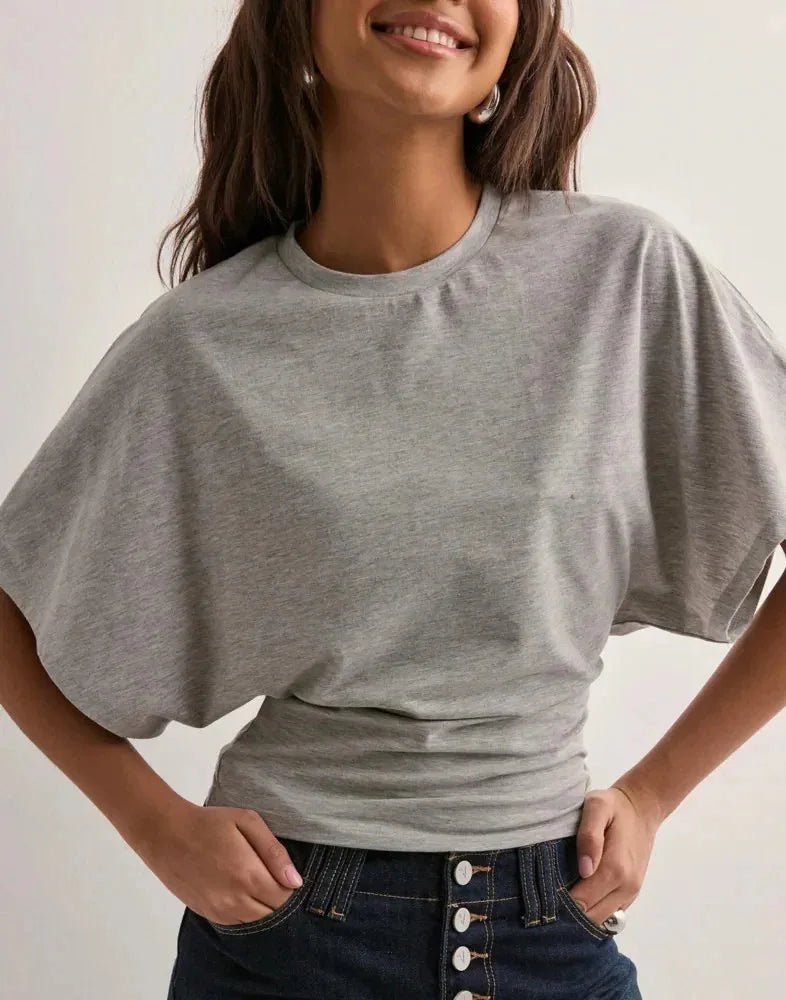 Duttini | Drape Cotton Tee for Women in White