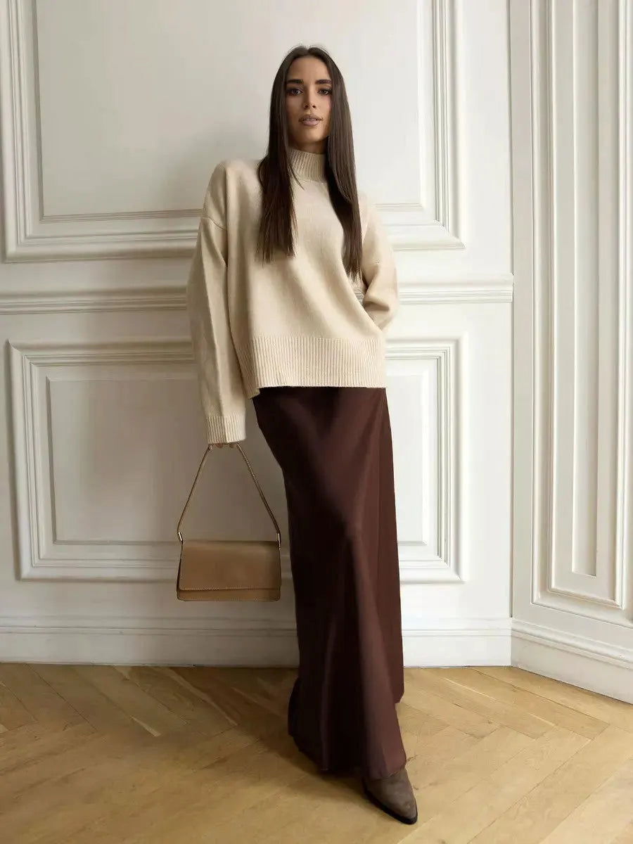 Duttini | Satin Fishtail Maxi Skirt for Women
