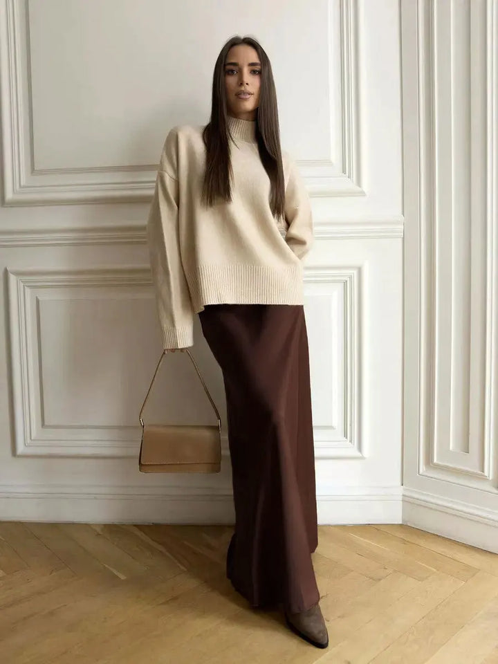 Duttini | Satin Fishtail Maxi Skirt for Women