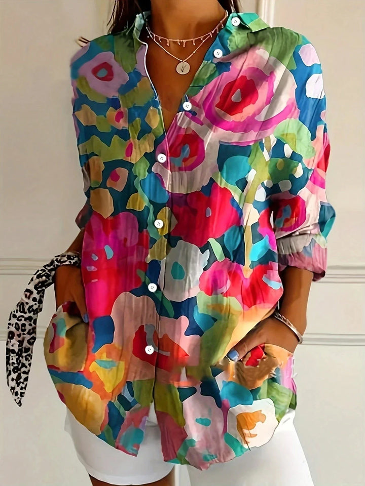 Duttini | Elegant Colorful Blouse With Playful Print for a Polished Look