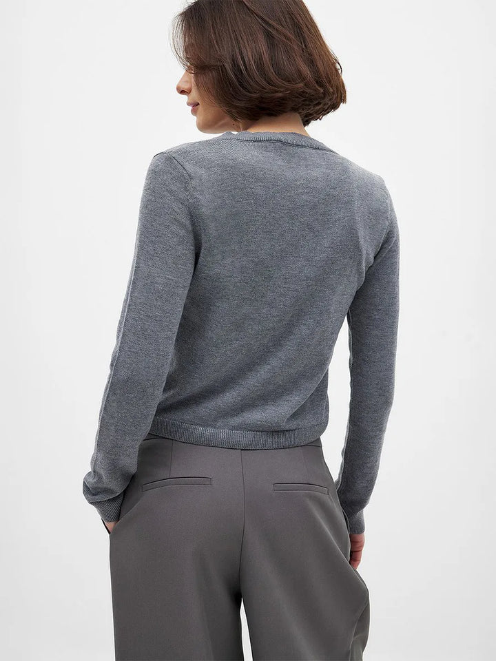 Duttini | Knit Button Cardigan for Women in Soft Fabric, Relaxed Fit, Cream Color