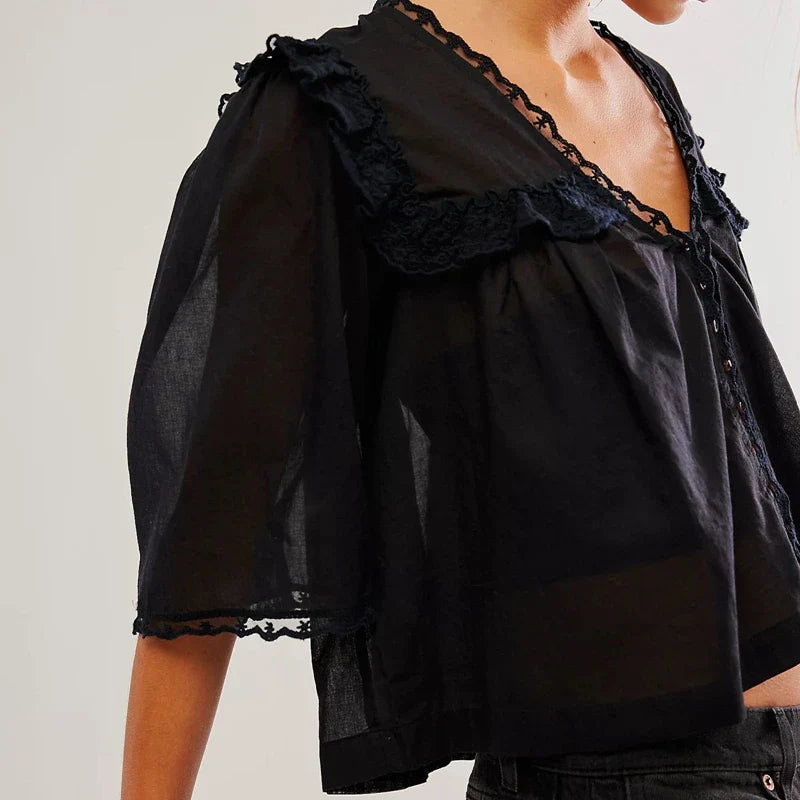 Duttini | Ruffle Blouse for Women in Lightweight Fabric