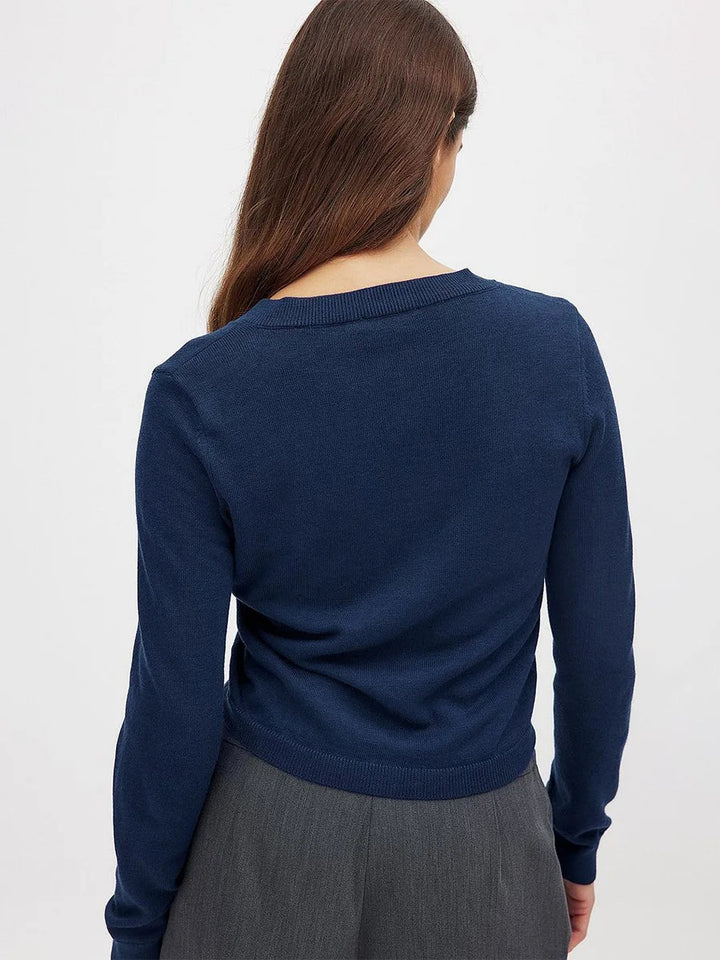Duttini | Knit Button Cardigan for Women in Soft Fabric, Relaxed Fit, Cream Color