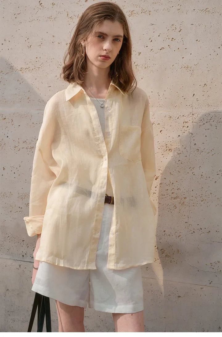 Duttini | Sheer Ramie Oversized Shirt