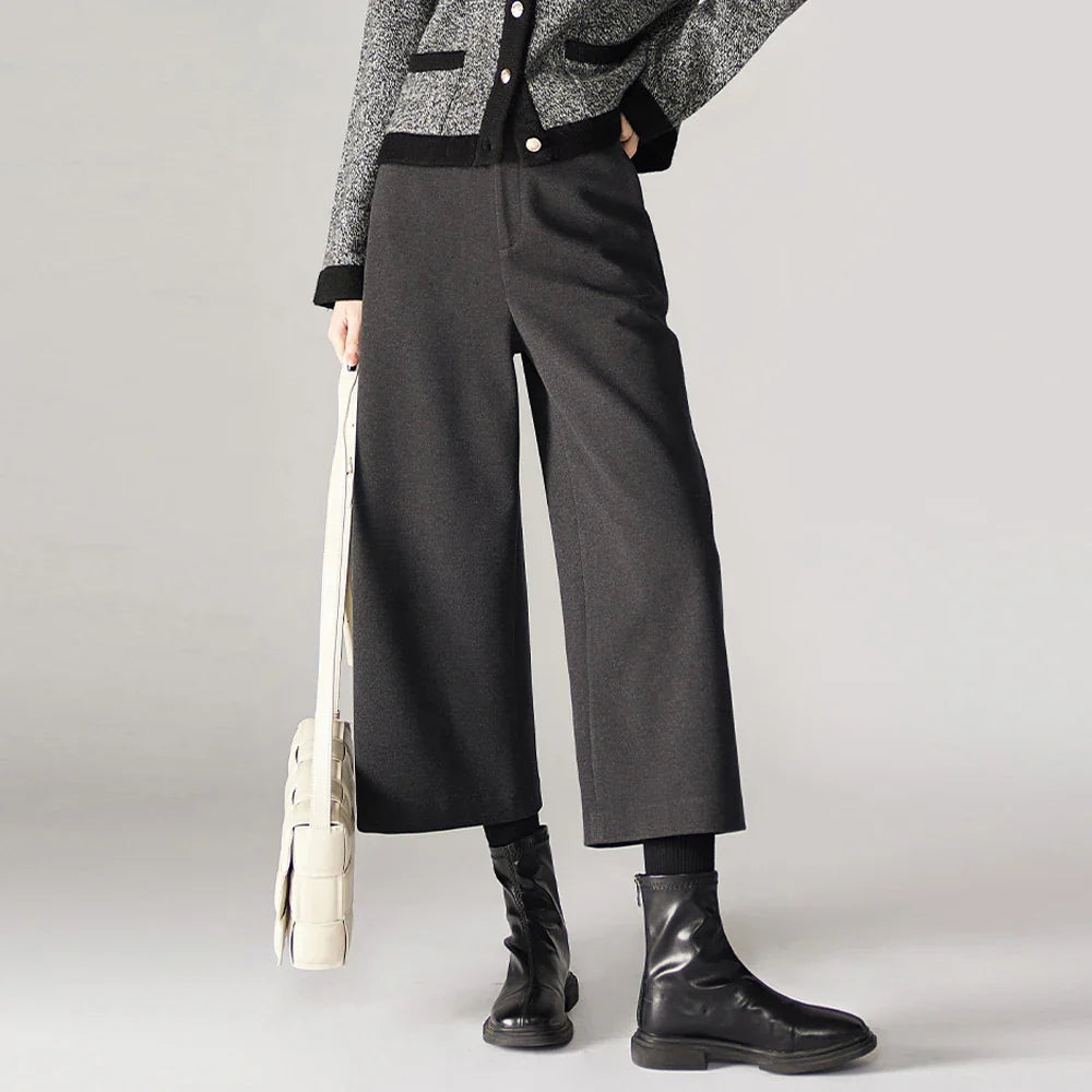 Duttini | Woolen Wide Leg Pants