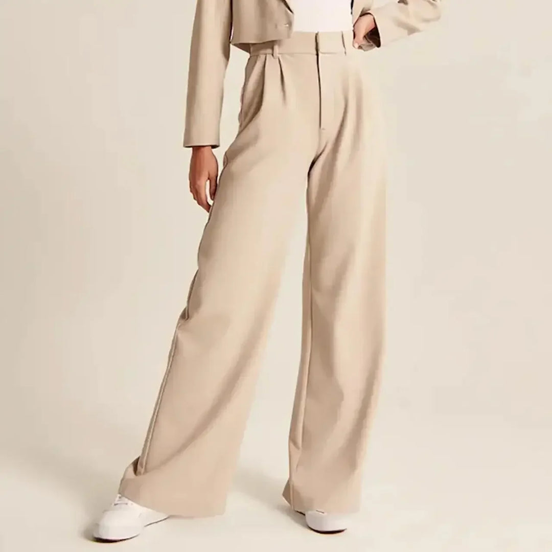 Duttini | Tailored Wide-Leg Trousers for Women in Black