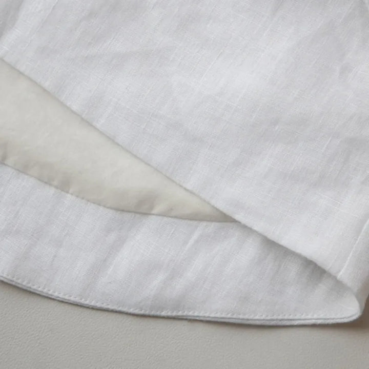Duttini | Linen Crop Top for Women in White