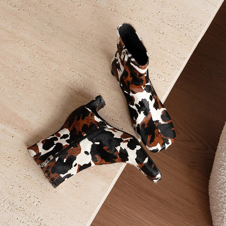 Duttini | Calf Hair Ankle Boots