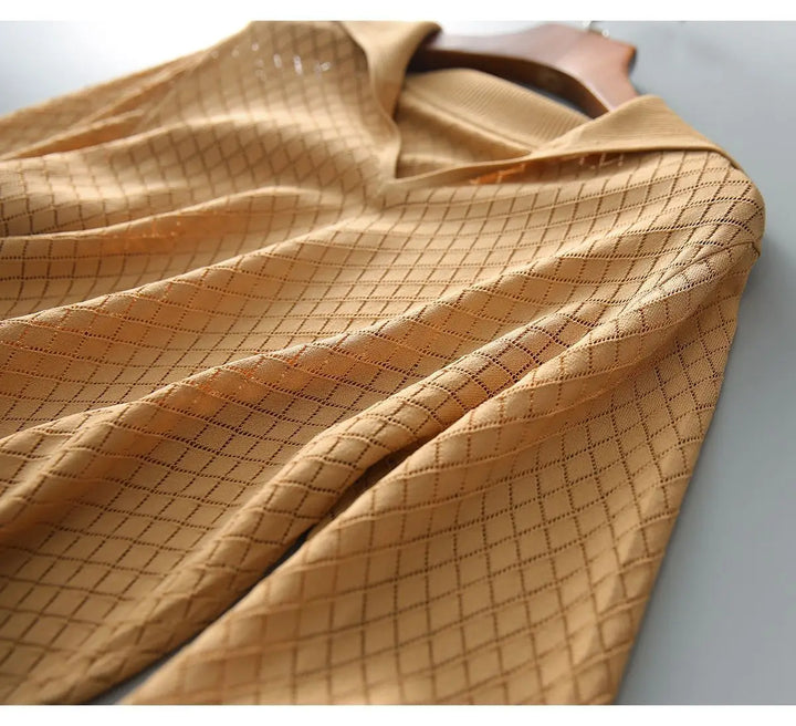Duttini | Diamond Knit Top for Women in Light Blue