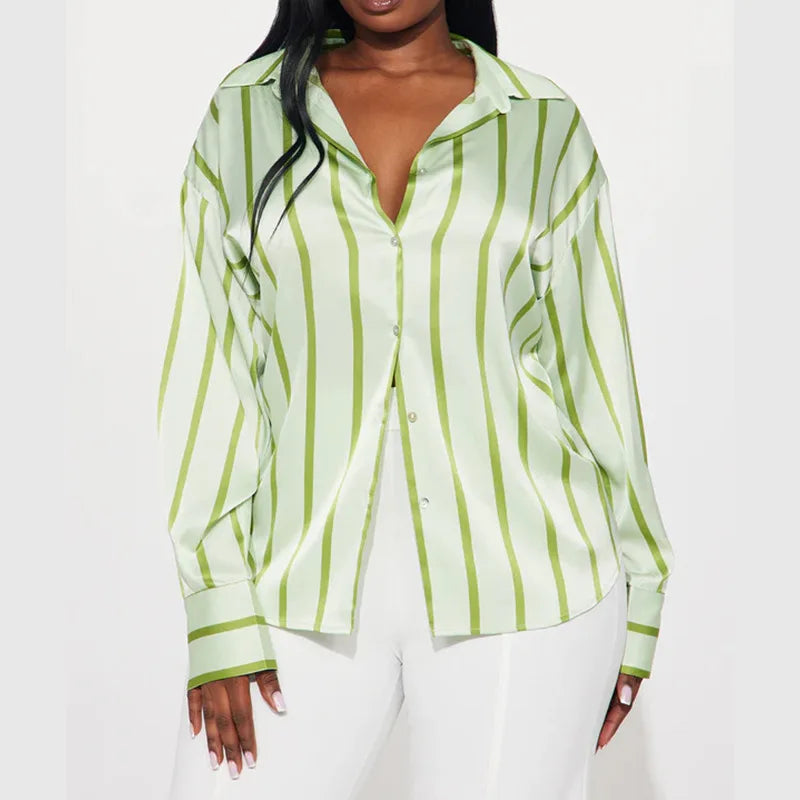 Duttini | Satin Stripe Shirt for Women