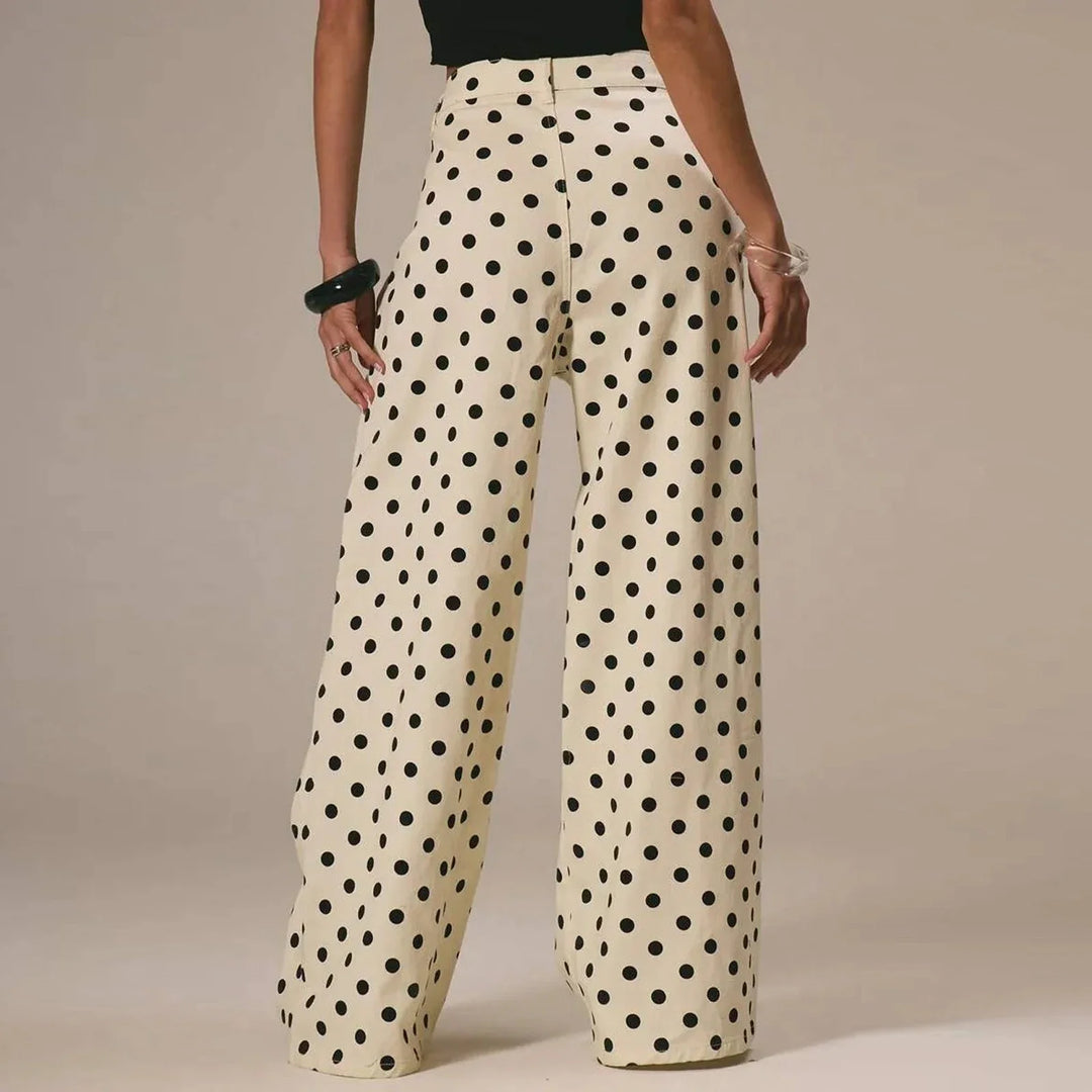 Duttini | Wide-Leg Trouser for Women in Polka Dot Print