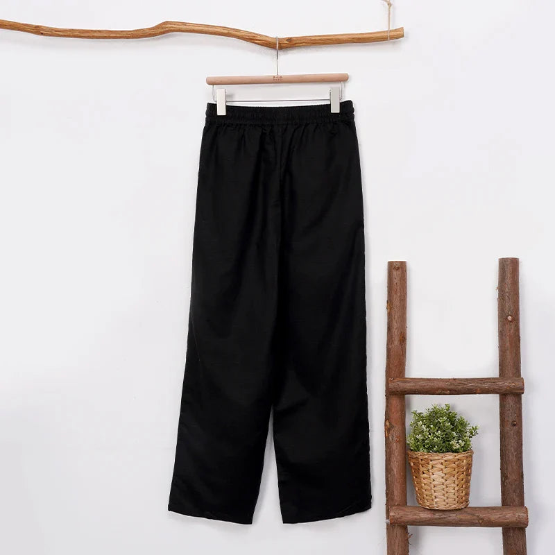 Duttini | Linen Lounge Pant for Women in Drawstring Fit