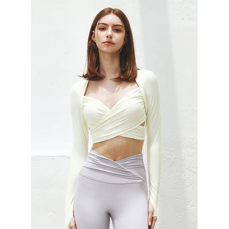 Duttini | Wrap Top for Women in Soft Fabric, Relaxed Fit, White