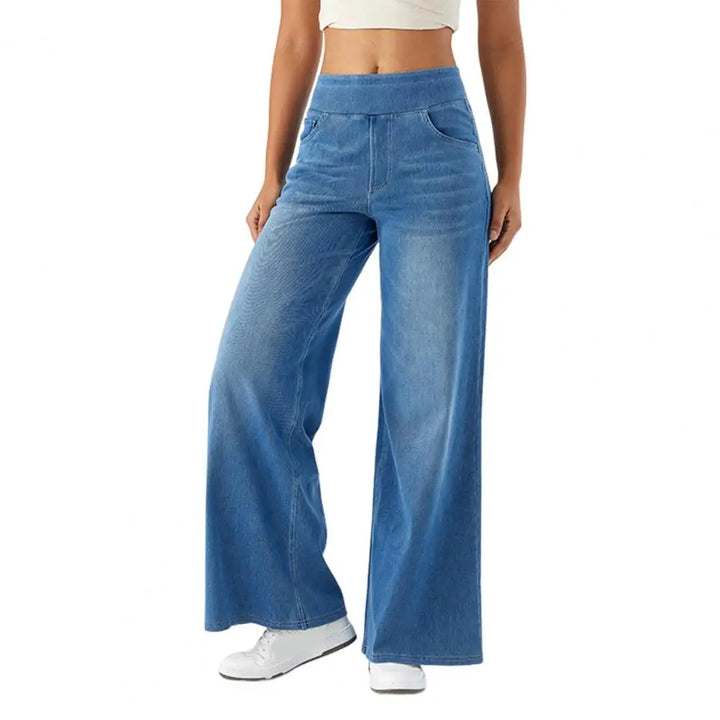 Duttini | Pull-On Wide Leg Jean for Women in Denim Blue