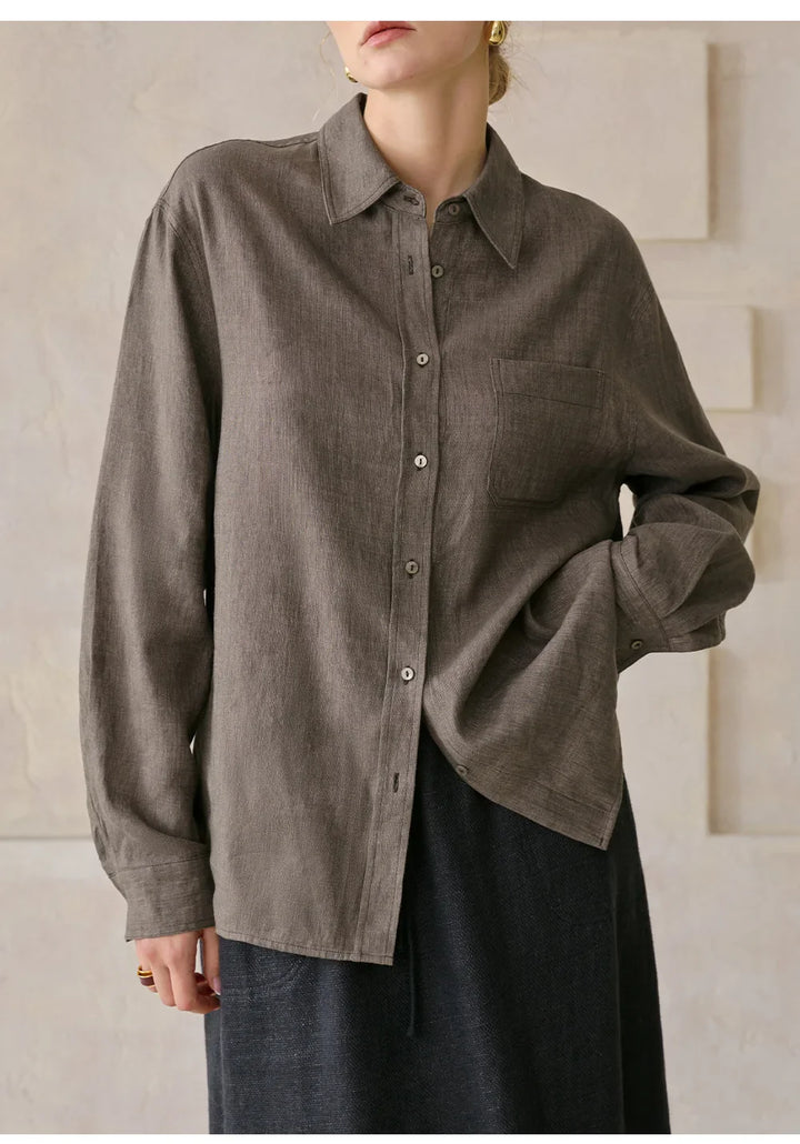Duttini | Linen Shirt for Men in Classic Fit, White