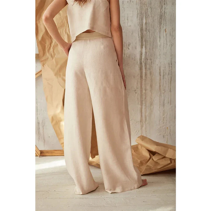 Duttini | Cotton Wide-Leg Pant for Women in Classic Black