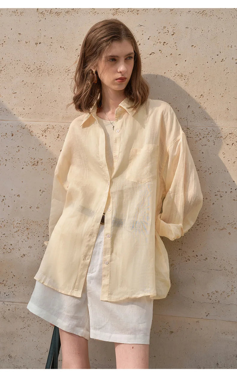 Duttini | Sheer Ramie Oversized Shirt