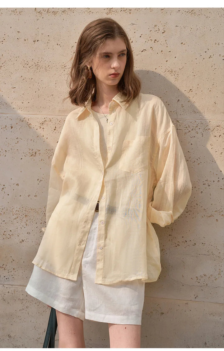 Duttini | Sheer Ramie Oversized Shirt