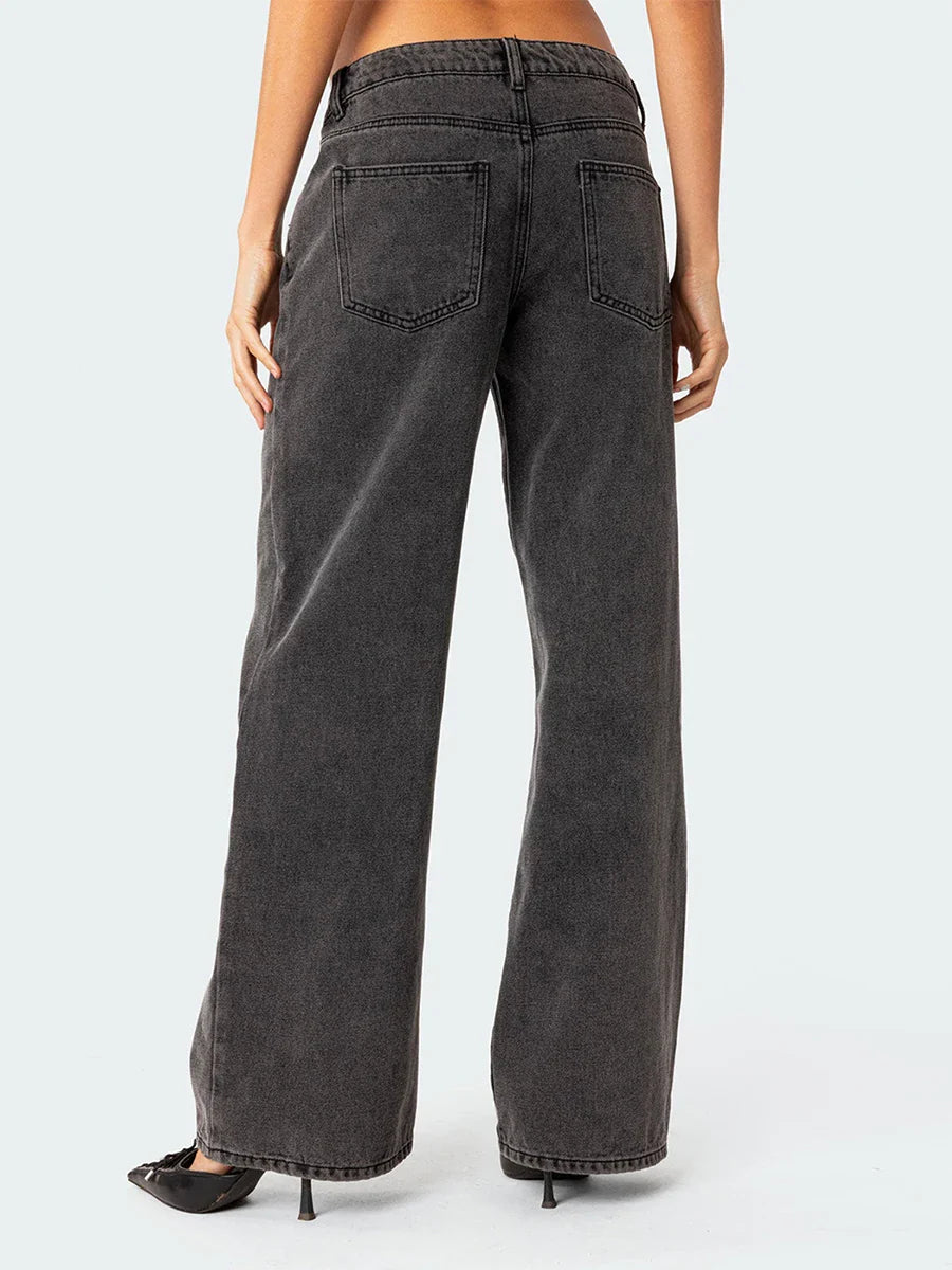 Duttini | Straight Jeans for Women in Blue Denim