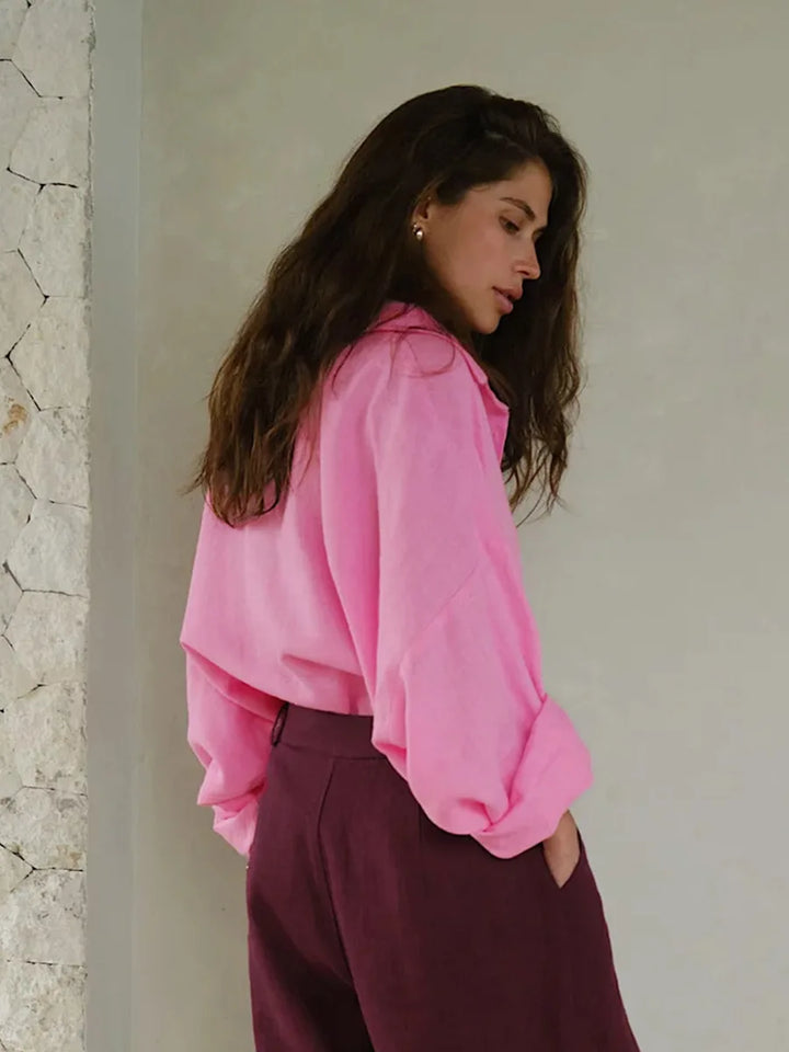 Duttini | Cotton Relaxed Shirt for Women in Capri Color