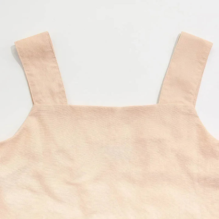 Duttini | Square Neck Linen Crop Tank