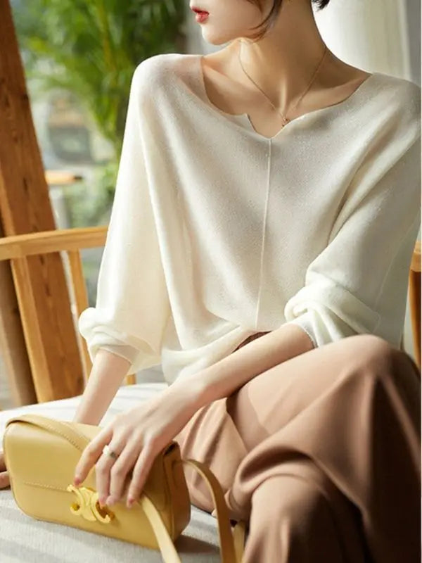Duttini | Draped Knit Sweater Top