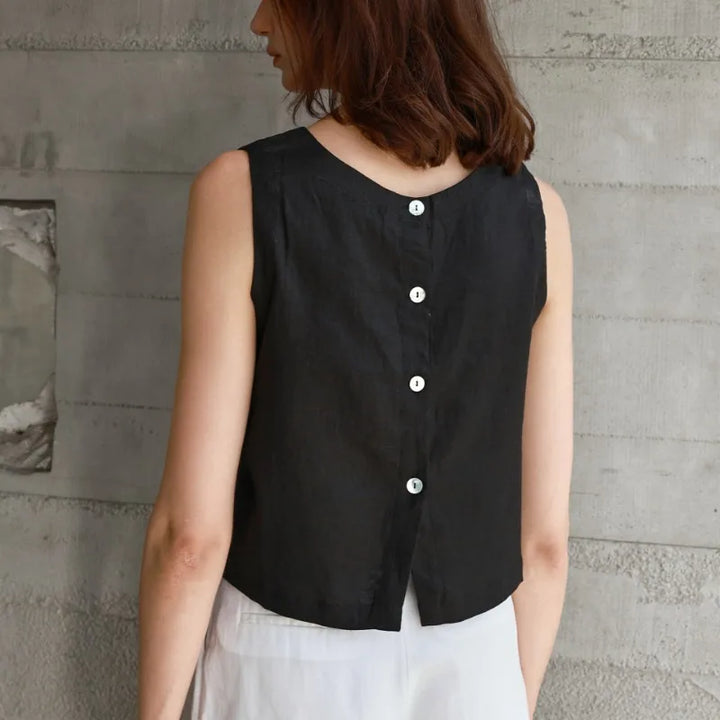 Duttini | Reversible Linen Crop Top for Women