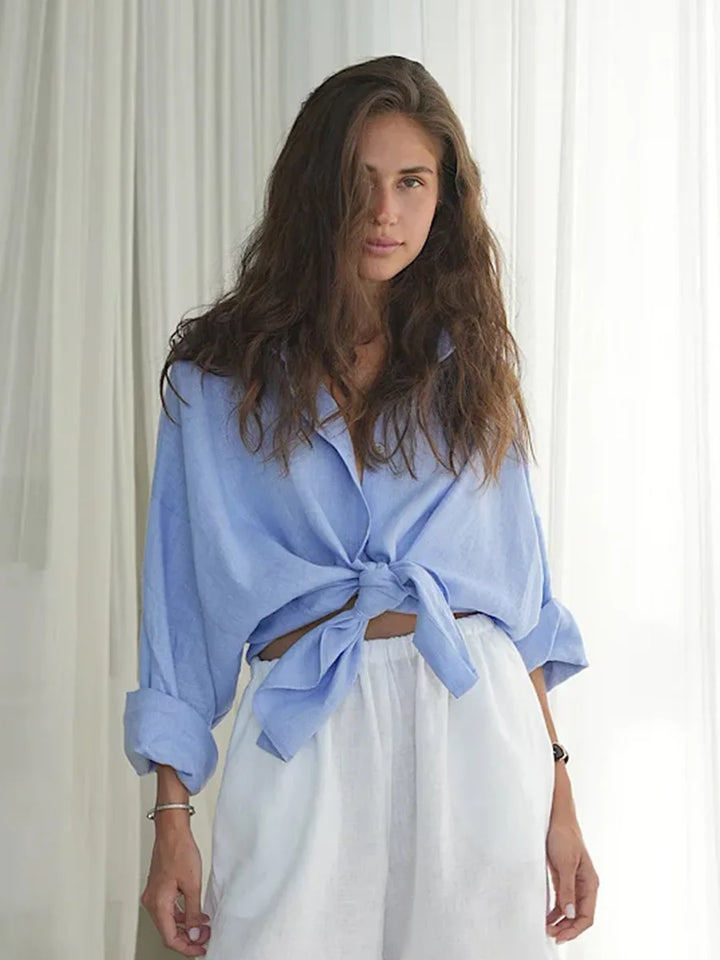 Duttini | Cotton Relaxed Shirt for Women in Capri Color