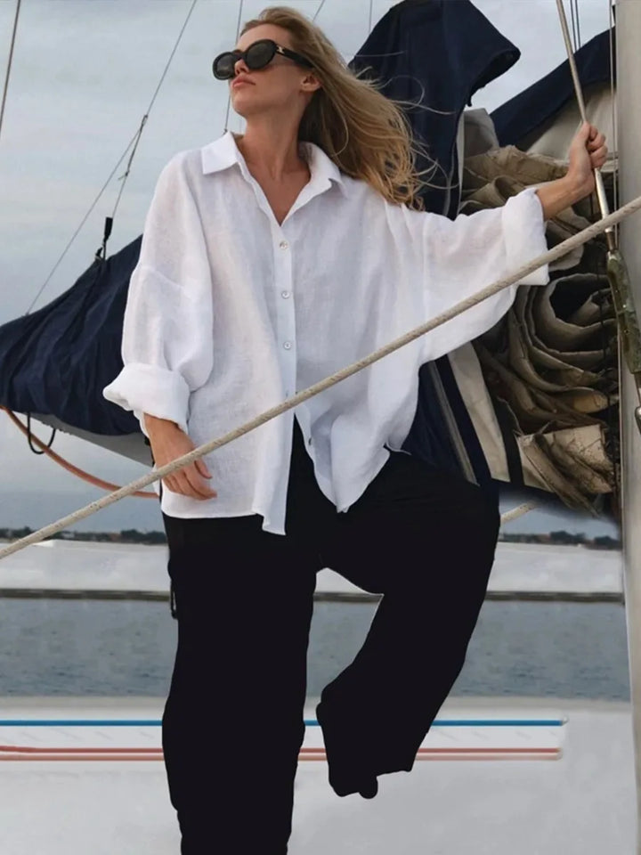 Duttini | Cotton Relaxed Shirt for Women in Capri Color