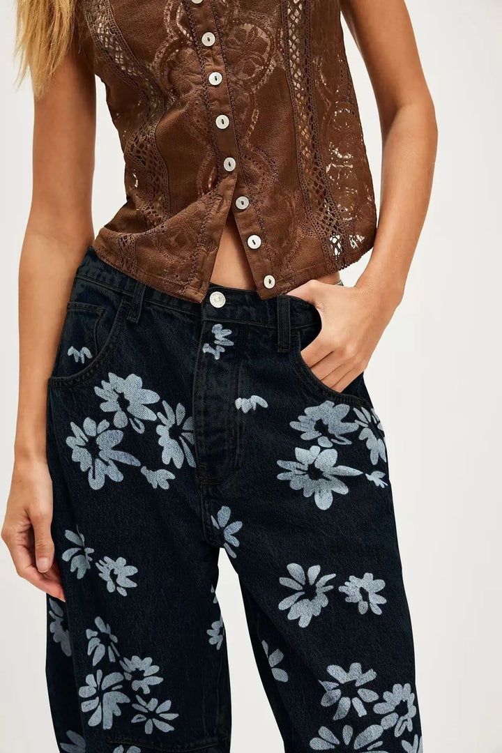 Duttini | Cotton Tapestry Jean for Women in Blue