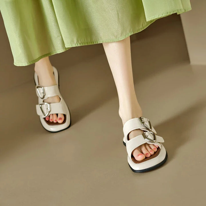 Duttini | Twin-Buckle Slide Sandals