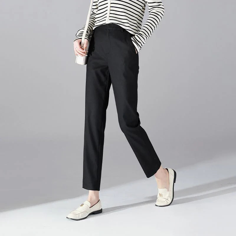 Duttini | High-Waist Trousers for Women in Black