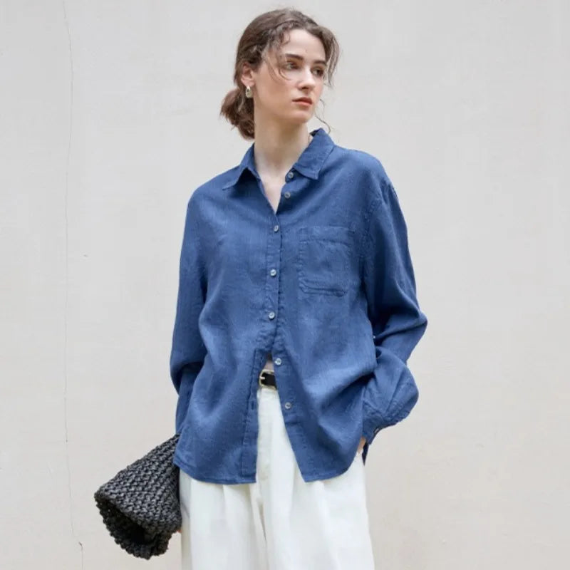 Duttini | Linen Everyday Shirt for Men in Indigo