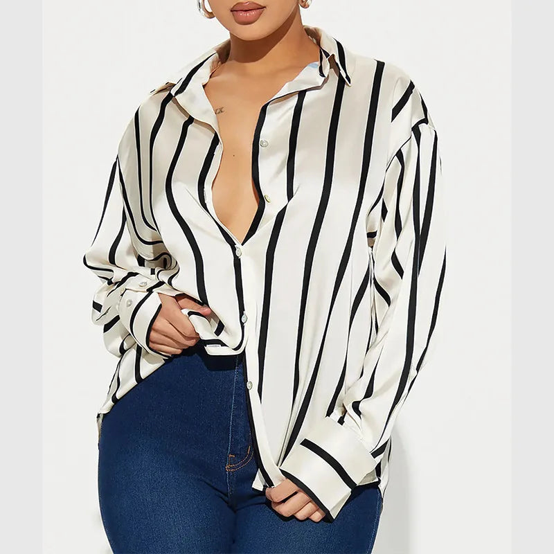 Duttini | Satin Stripe Shirt for Women
