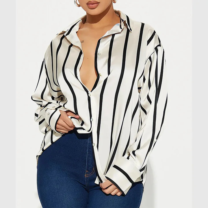 Duttini | Satin Stripe Shirt for Women