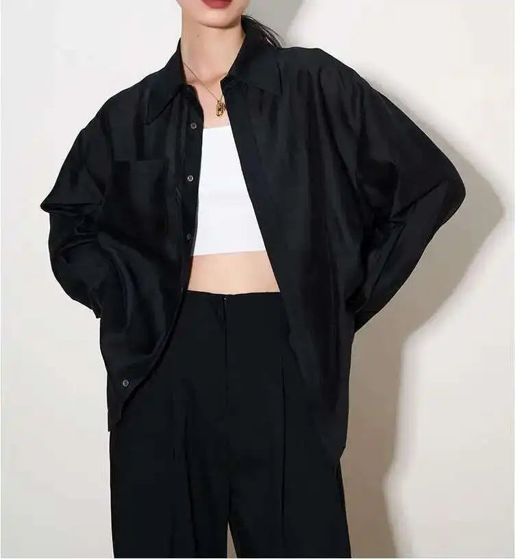 Duttini | Silk Poplin Blouse for Women in Flowing Fit