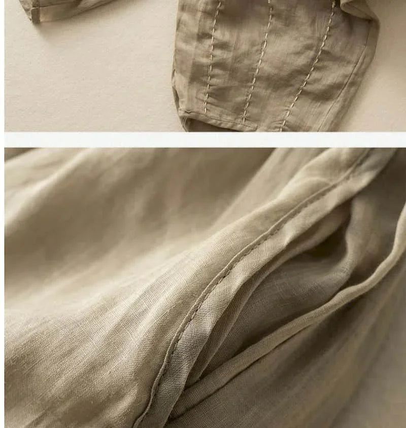 Duttini | Linen Pants for Women in White, Relaxed Fit