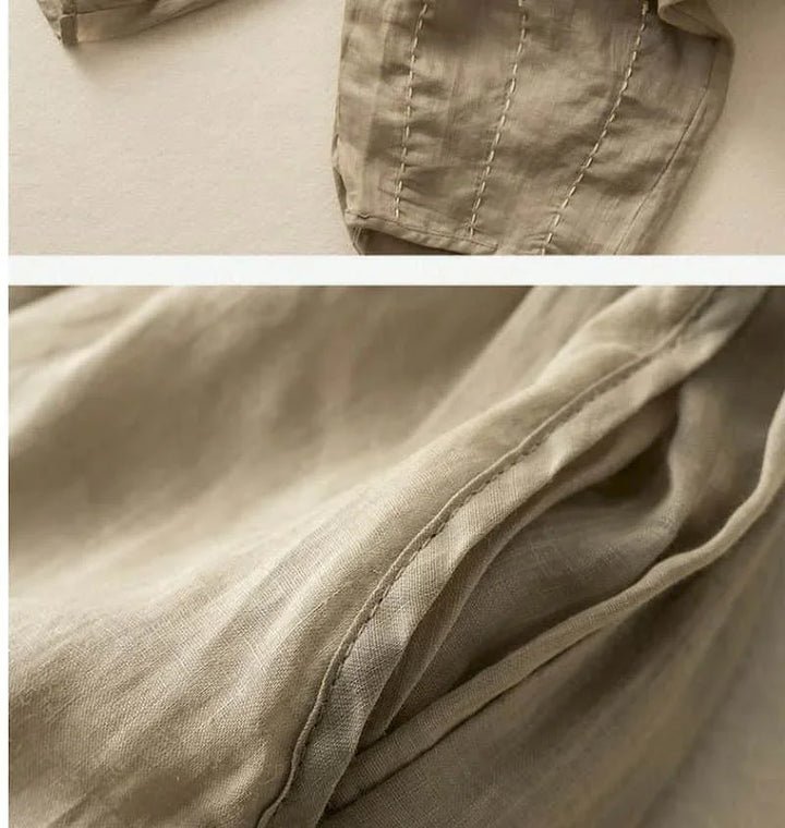 Duttini | Linen Pants for Women in White, Relaxed Fit