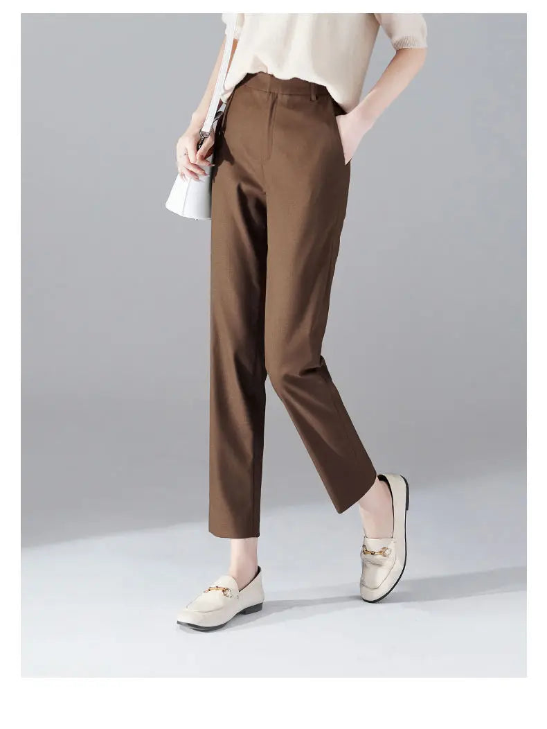 Duttini | High-Waist Trousers for Women in Black