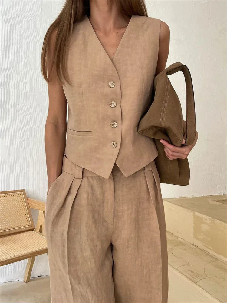 Duttini | Linen Trouser Set