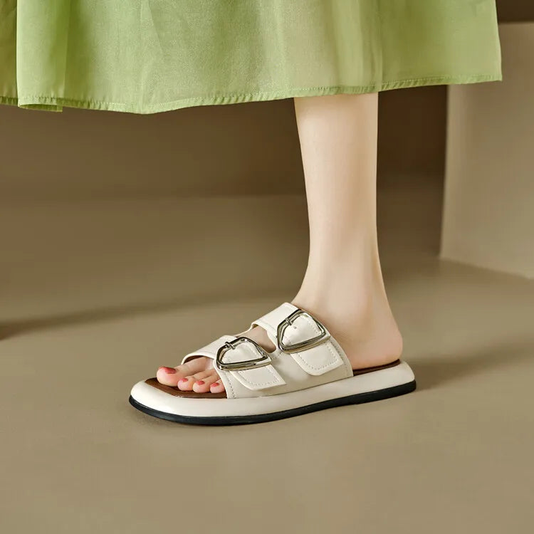 Duttini | Twin-Buckle Slide Sandals
