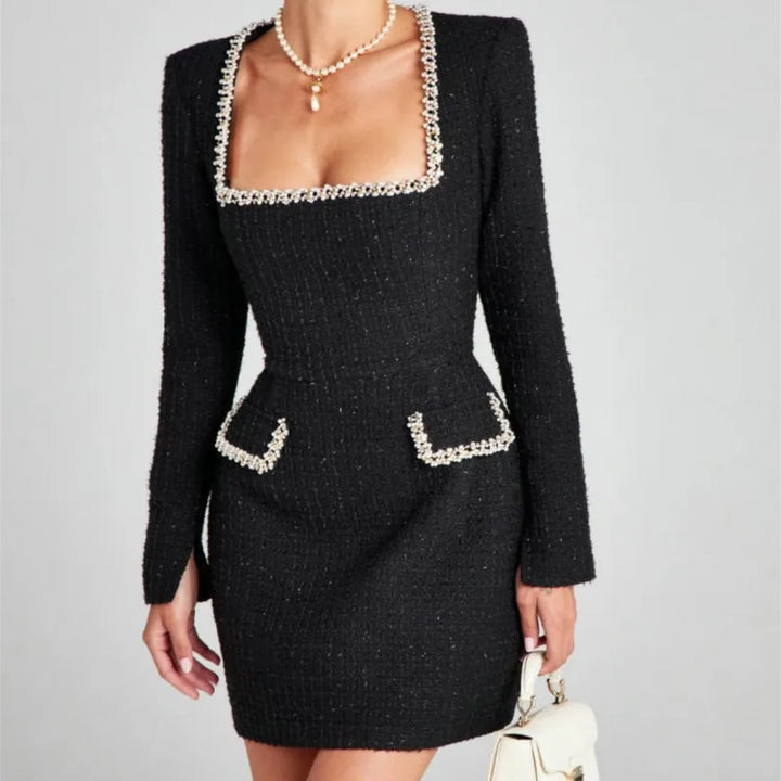 Duttini | Tweed Pearl Trim Blazer Mini Dress