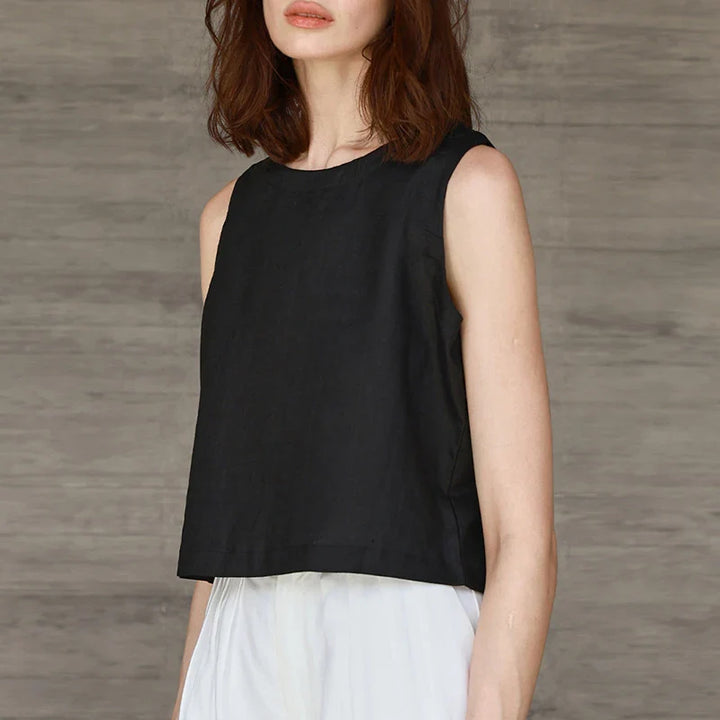 Duttini | Reversible Linen Crop Top for Women