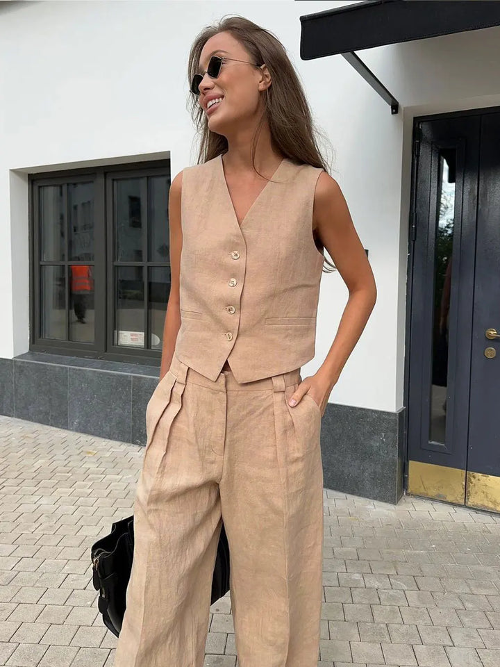 Duttini | Linen Trouser Set
