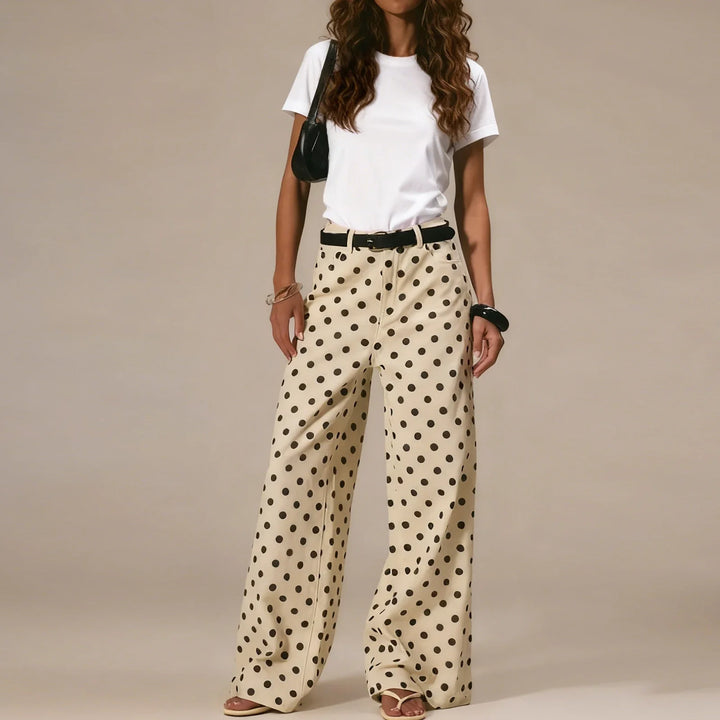 Duttini | Wide-Leg Trouser for Women in Polka Dot Print