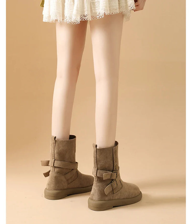 Duttini | Suede Buckle Ankle Boots