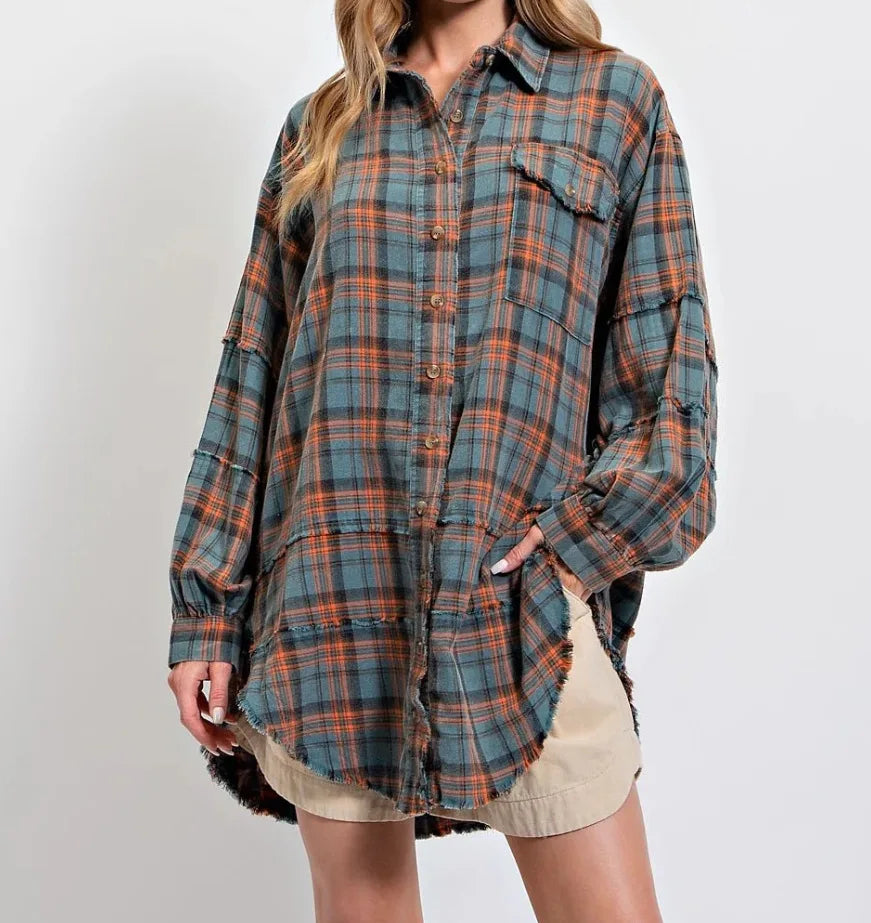 Duttini | Plaid Flannel Shirt for Men in Green