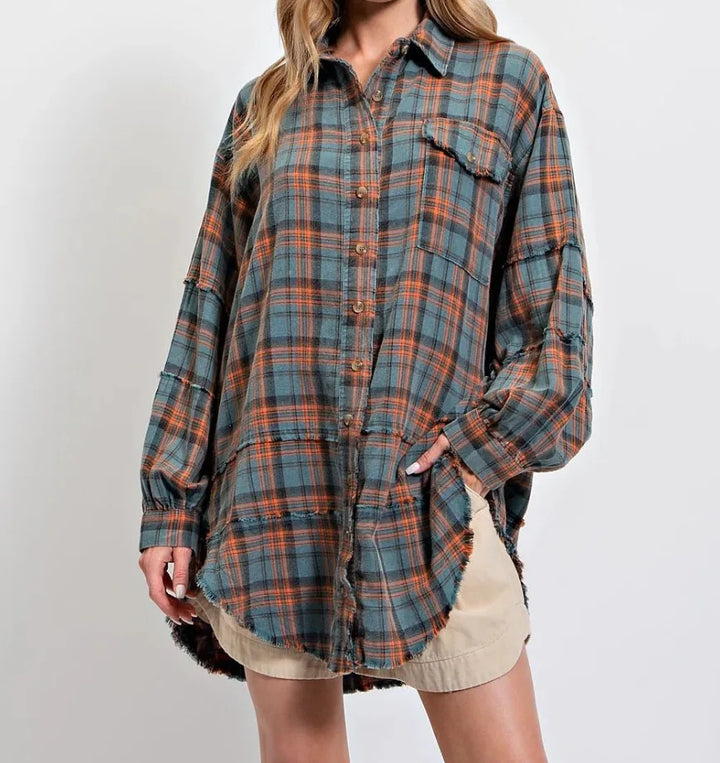 Duttini | Plaid Flannel Shirt for Men in Green