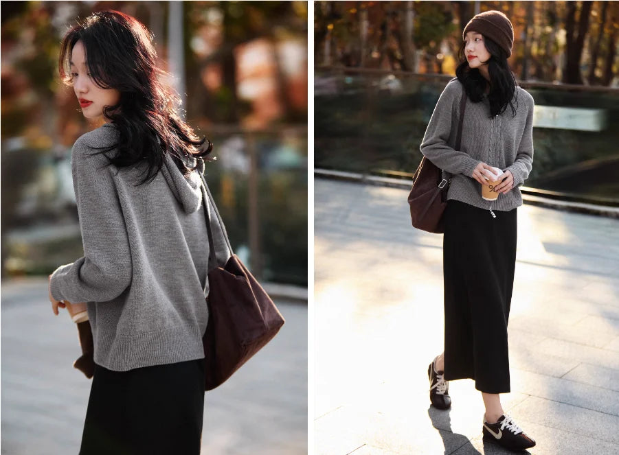 Duttini | Cashmere Hooded Cardigan