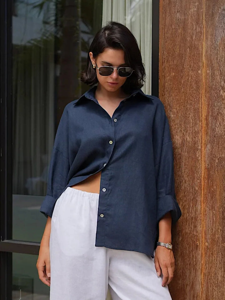 Duttini | Cotton Relaxed Shirt for Women in Capri Color